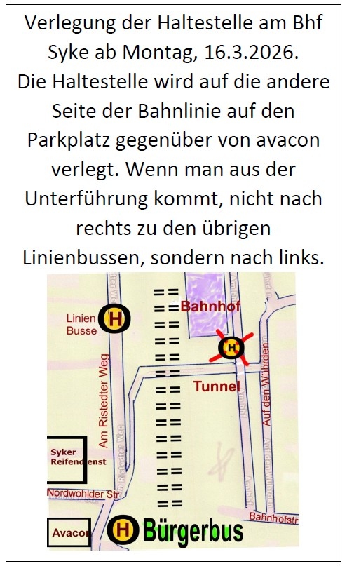 Ampel Text Verlegung Bhf