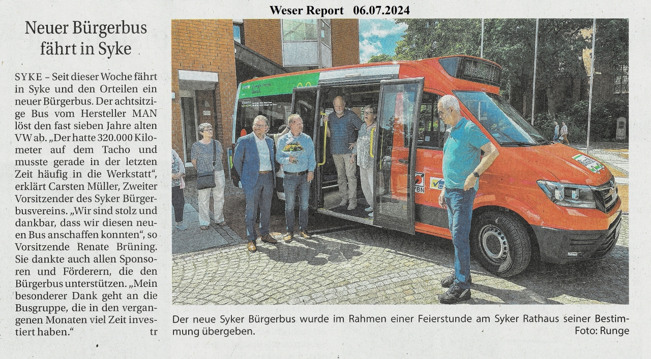 2024 07 06 Neuer Burgerbus in Syke Weser Report HD