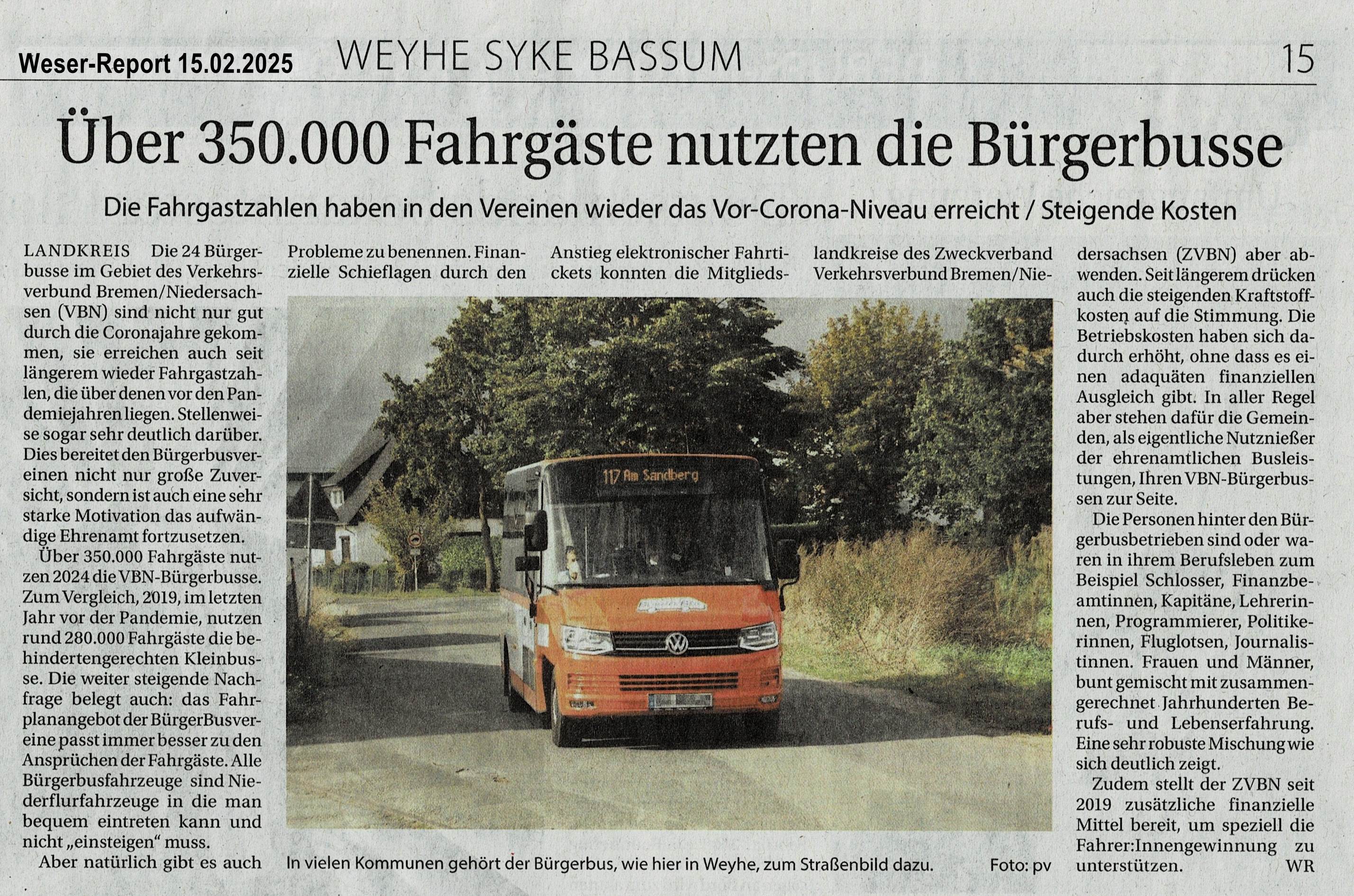 2025 02 15 Uber 350000 Fahrgaste Weser Report